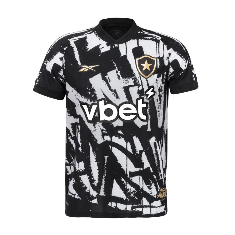 Camisa Botafogo IV 25/26 - Torcedor Reebok Masculina - Preta e Branca