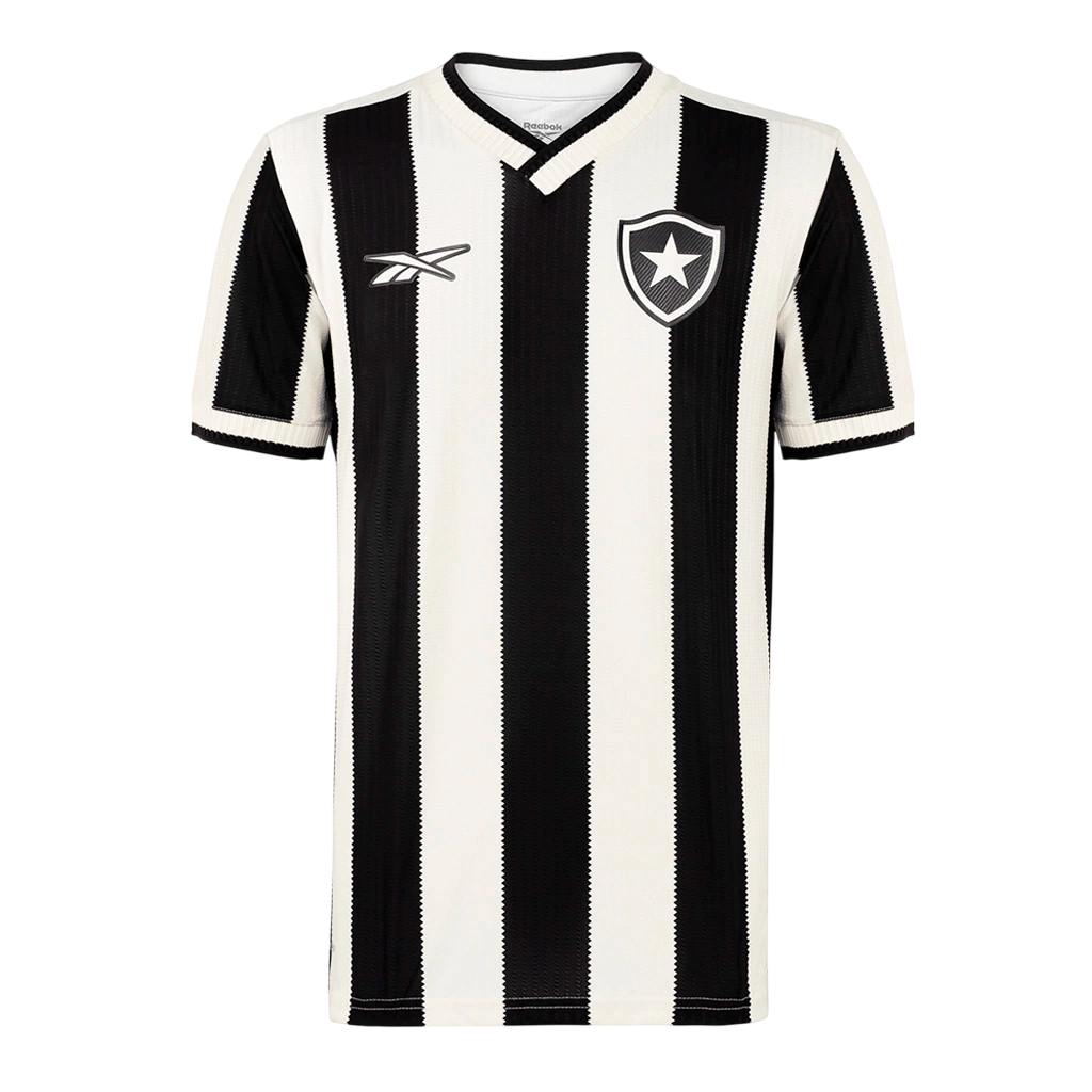 Camisa Botafogo I 24/25 - Torcedor Reebok Masculino - Preta e Branca