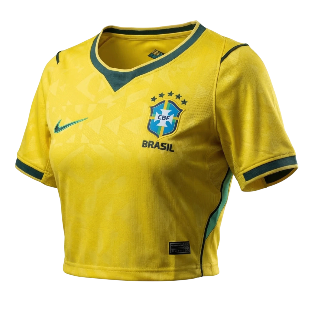 Cropped Seleção Brasileira Home 26/27 - Torcedor Nike Feminina - Verde e Amarela