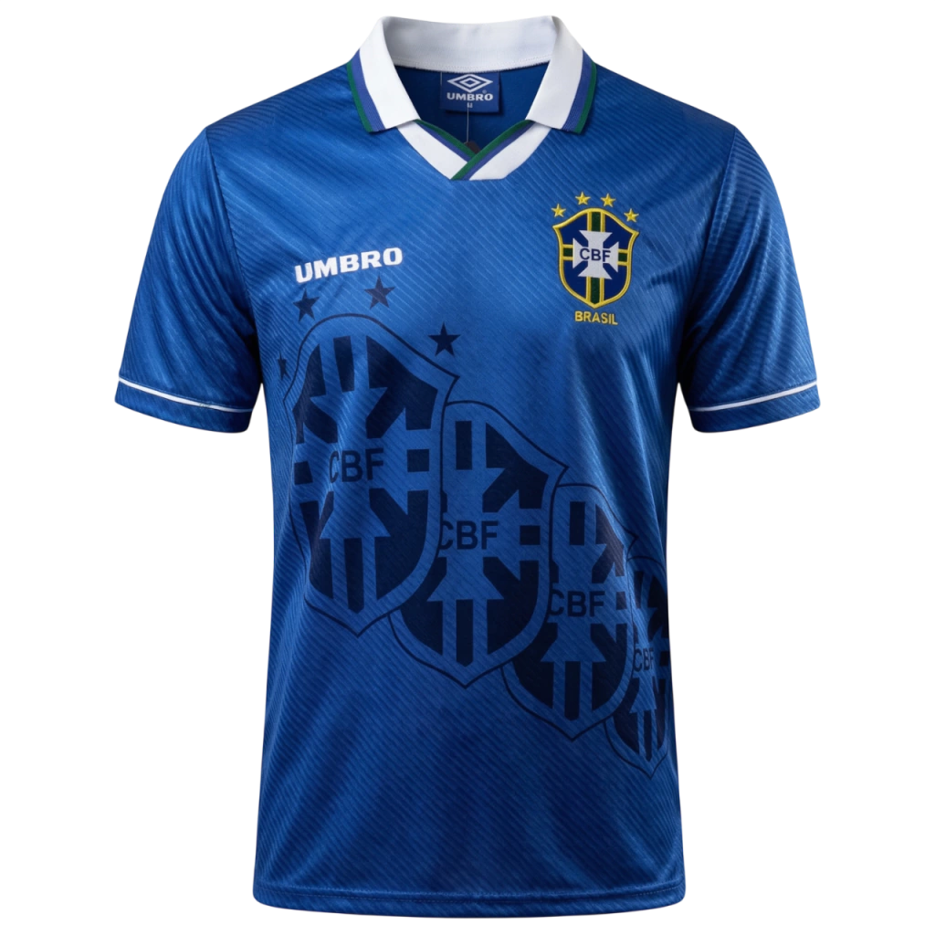 Camisa Seleção Brasileira Away 1996 - Umbro Retrô Masculina - Azul