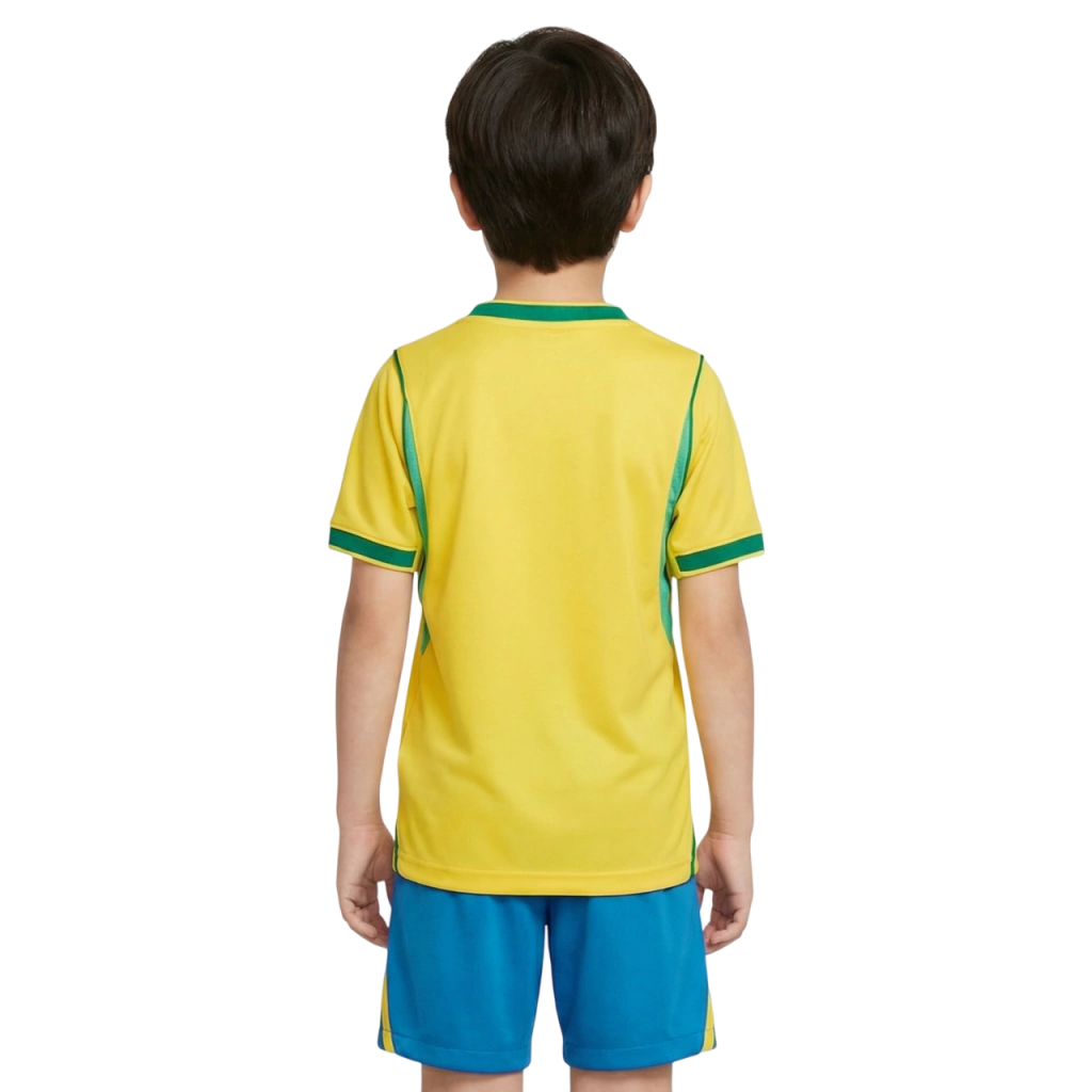 Kit Seleção Brasileira Home 26/27 Copa do Mundo - Torcedor Nike Infantil - Verde e Amarelo