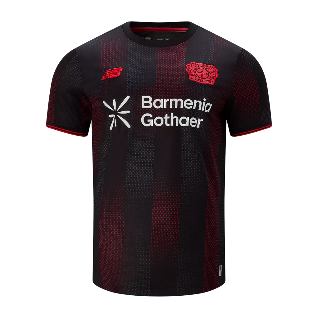 Camisa Bayer Leverkusen I 25/26 - Torcedor New Balance Masculina - Preta e Vermelha