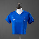 Cropped Cruzeiro Home 26/27 - Torcedor Adidas Feminina - Azul e branco