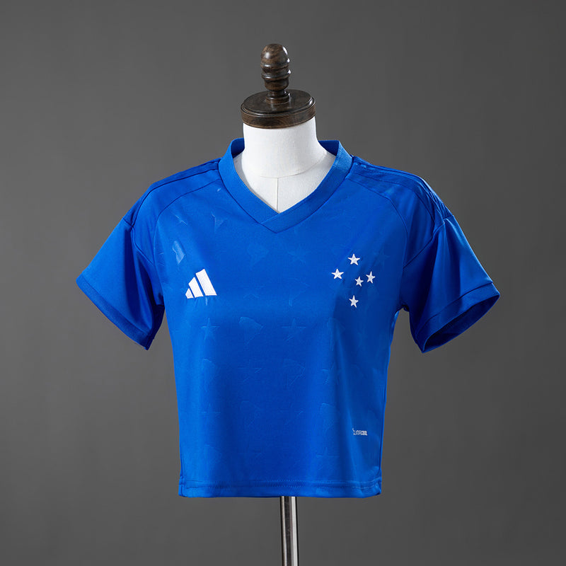 Cropped Cruzeiro Home 26/27 - Torcedor Adidas Feminina - Azul e branco
