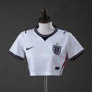 Cropped Inglaterra Home 26/27 - Torcedor Nike Feminina - Branco e Azul