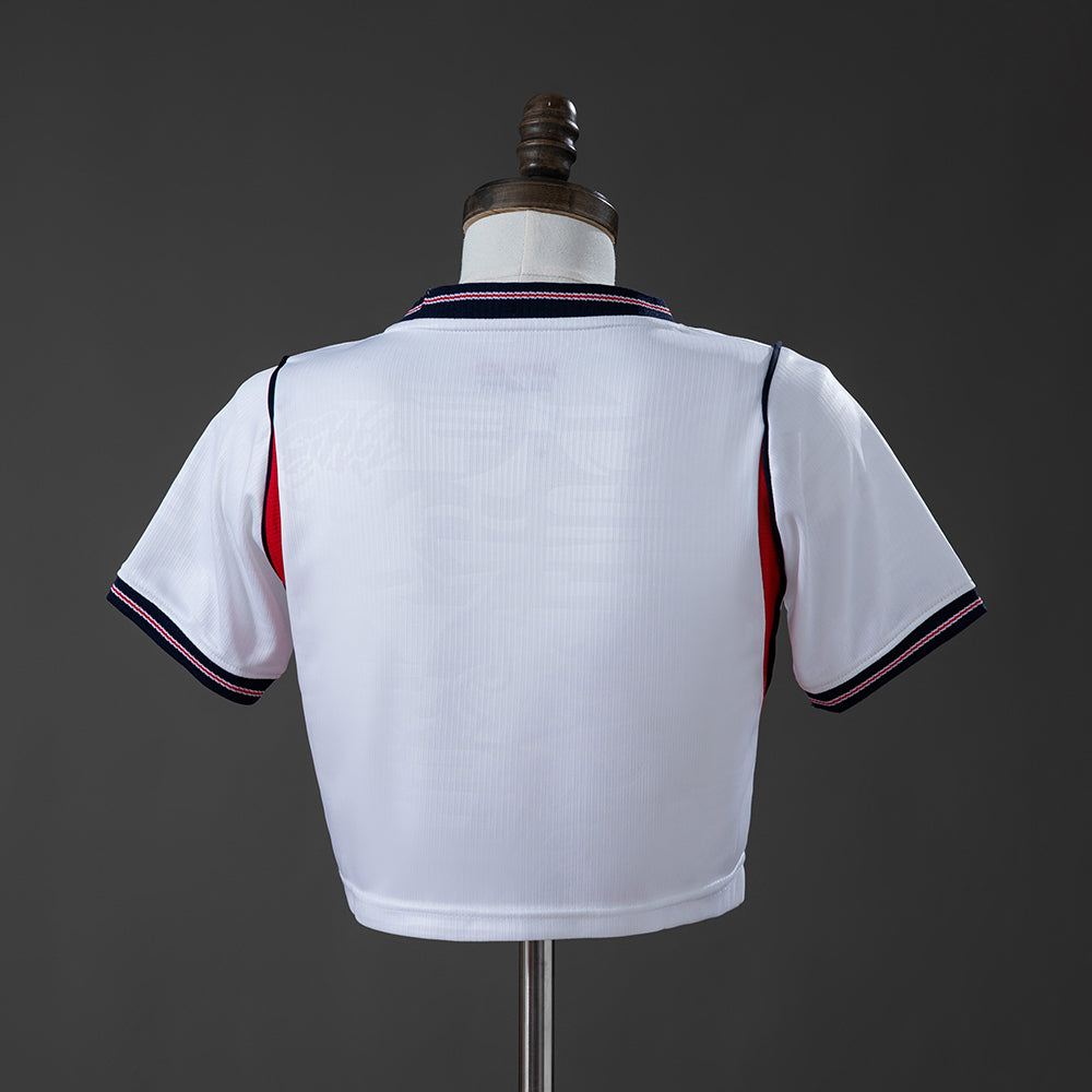 Cropped Inglaterra Home 26/27 - Torcedor Nike Feminina - Branco e Azul