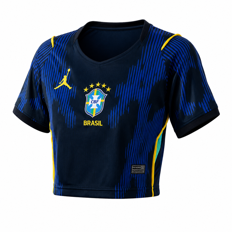 Cropped Seleção Brasileira Away 26/27 - Torcedor Nike Feminina - Azul e preta