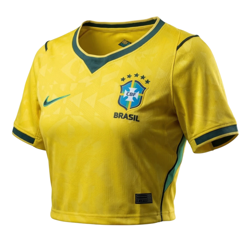 Cropped Seleção Brasileira Home 26/27 - Torcedor Nike Feminina - Verde e Amarela