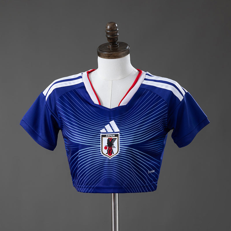 Cropped Japão Home 26/27 - Torcedor Adidas Feminina - Azul e branco