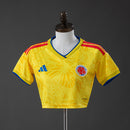 Cropped Colômbia Home 26/27 - Torcedor Adidas Feminina - Amarelo e vermelho