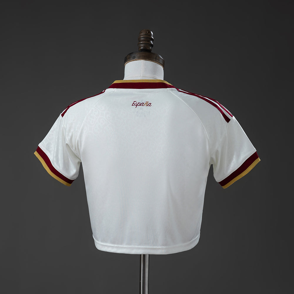Cropped Espanha Home 26/27 - Torcedor Adidas Feminina - Branco e bordô