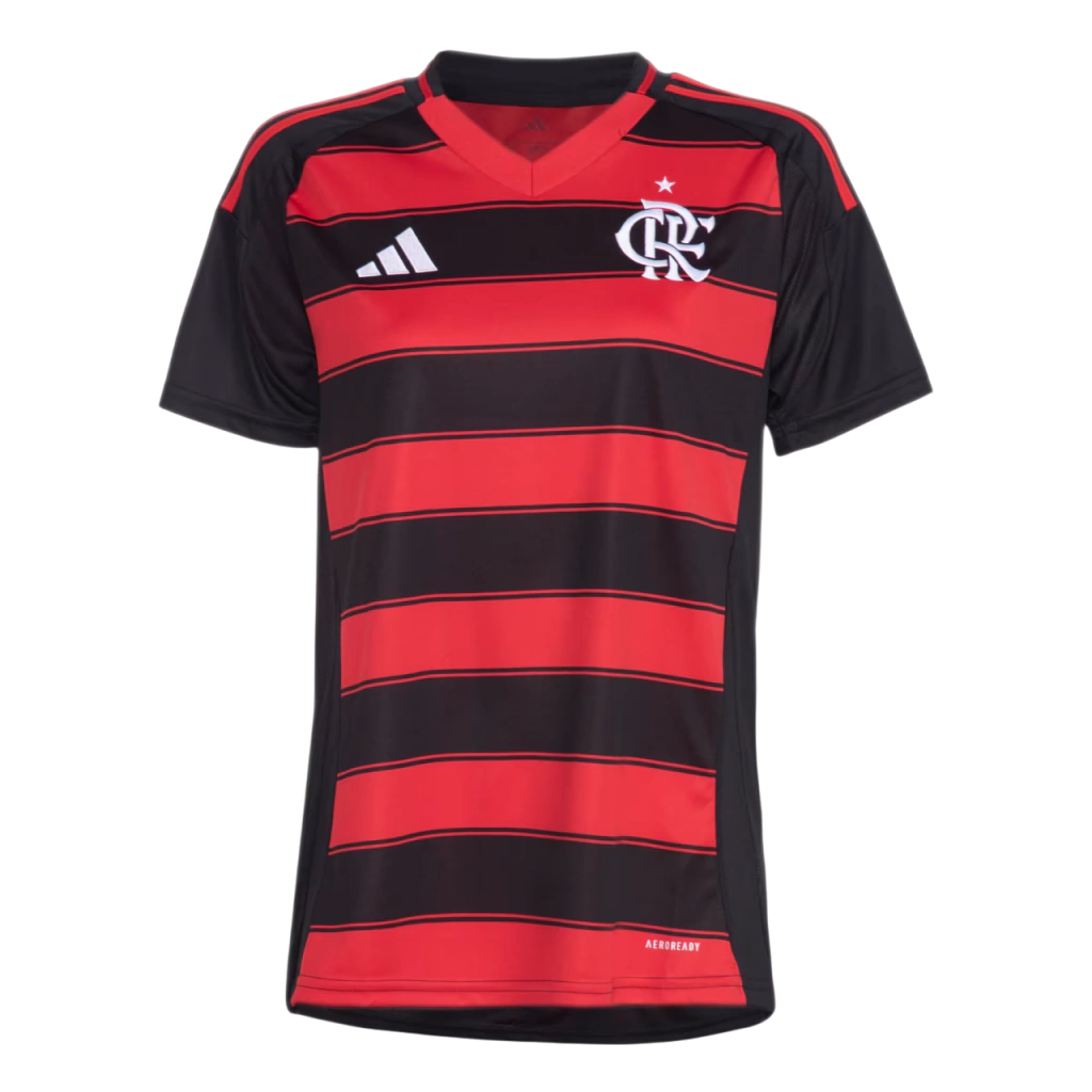 Camisa Flamengo I 25/26 - Torcedor Adidas Feminina - Rubro-negra