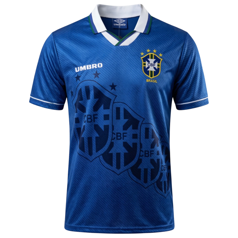 Camisa Seleção Brasileira Away 1996 - Umbro Retrô Masculina - Azul