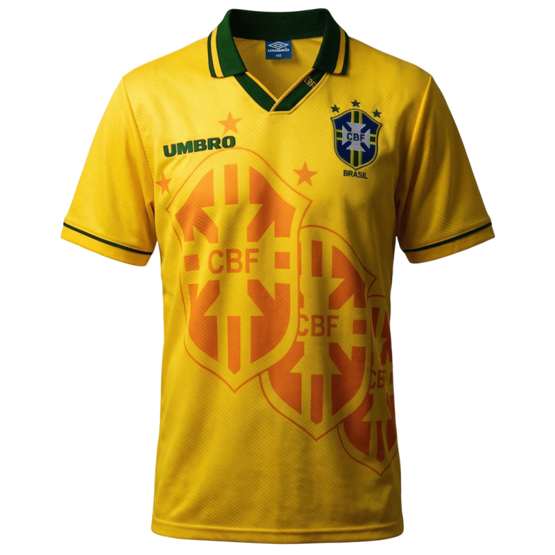 Camisa Seleção Brasileira Home 1994 - Umbro Retrô Masculina - Verde e Amarela