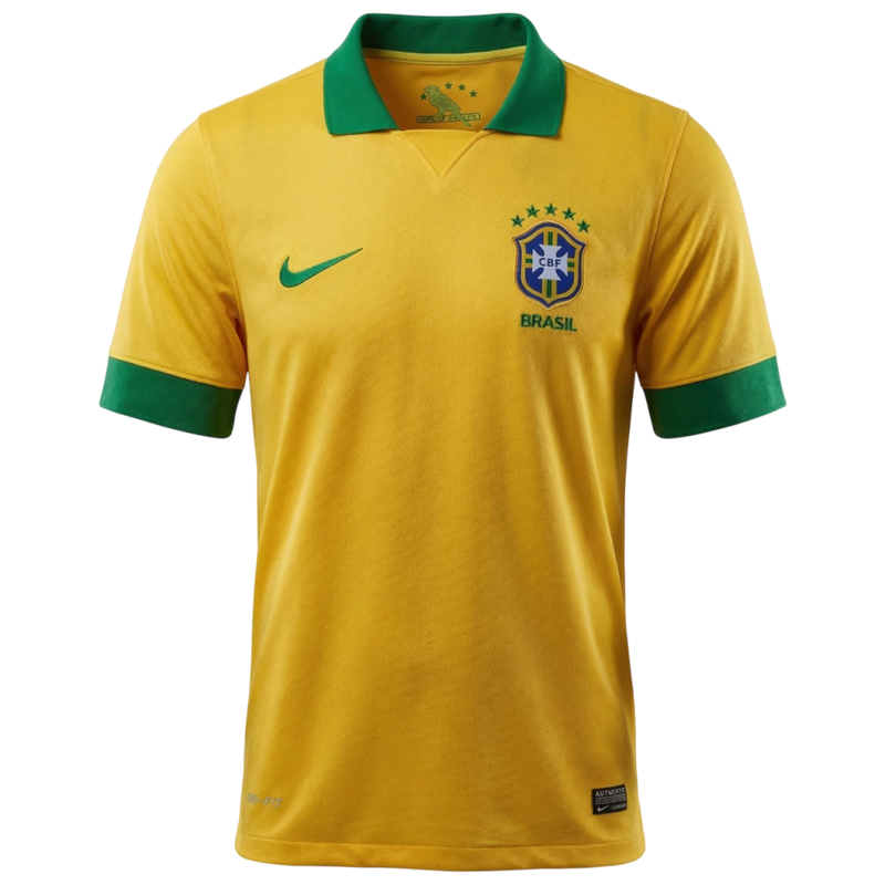 Camisa Seleção Brasileira Home 2013 - Nike Retrô Masculina - Verde e Amarela