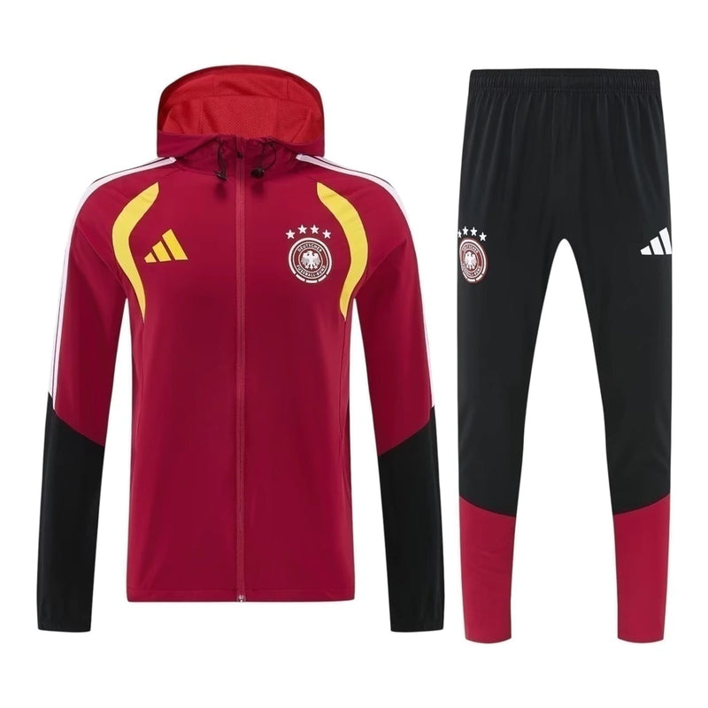 Conjunto Seleção Alemanha Treino 26/27 - Masculino Adidas - Vermelho e preto