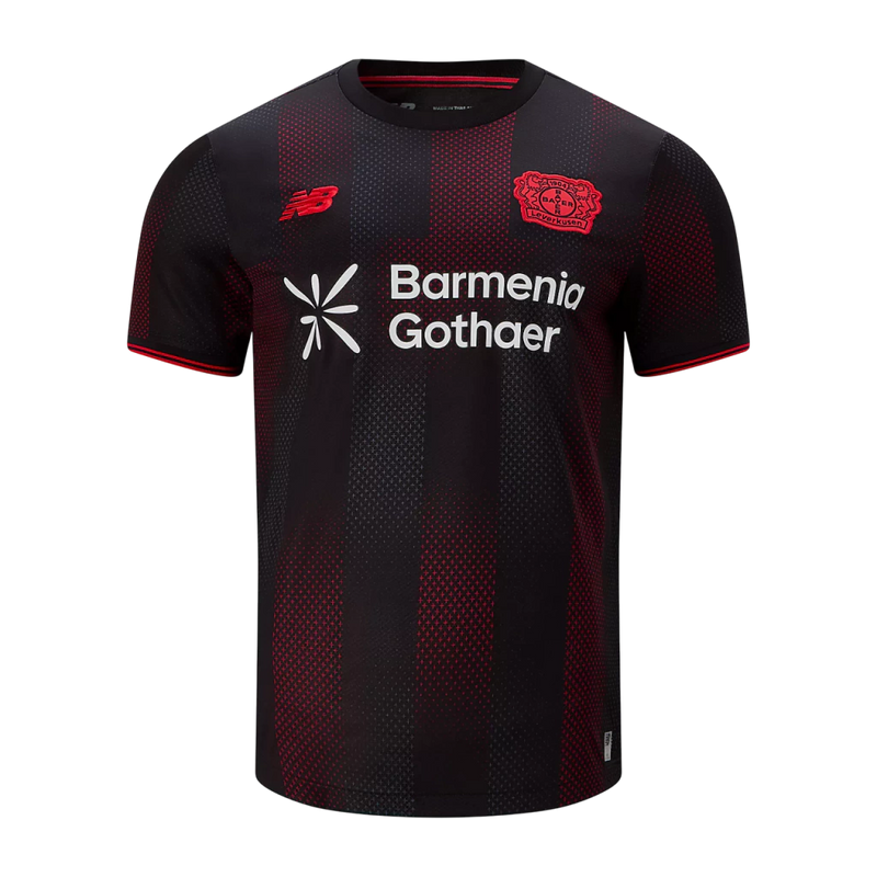 Camisa Bayer Leverkusen I 25/26 - Torcedor New Balance Masculina - Preta e Vermelha