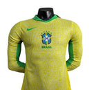 Camisa Seleção Brasileira Home 24/25 Manga Longa - Jogador Nike Masculina - Verde e Amarela