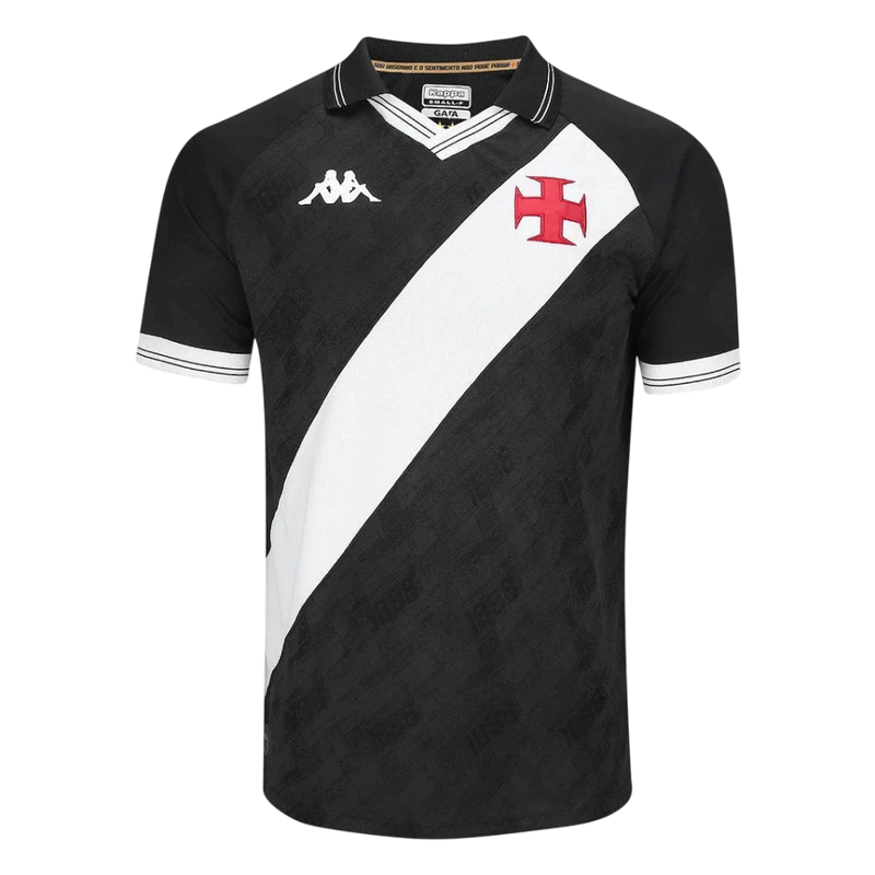 Camisa Vasco I 25/26 - Torcedor Kappa Masculina - Preta e Branca