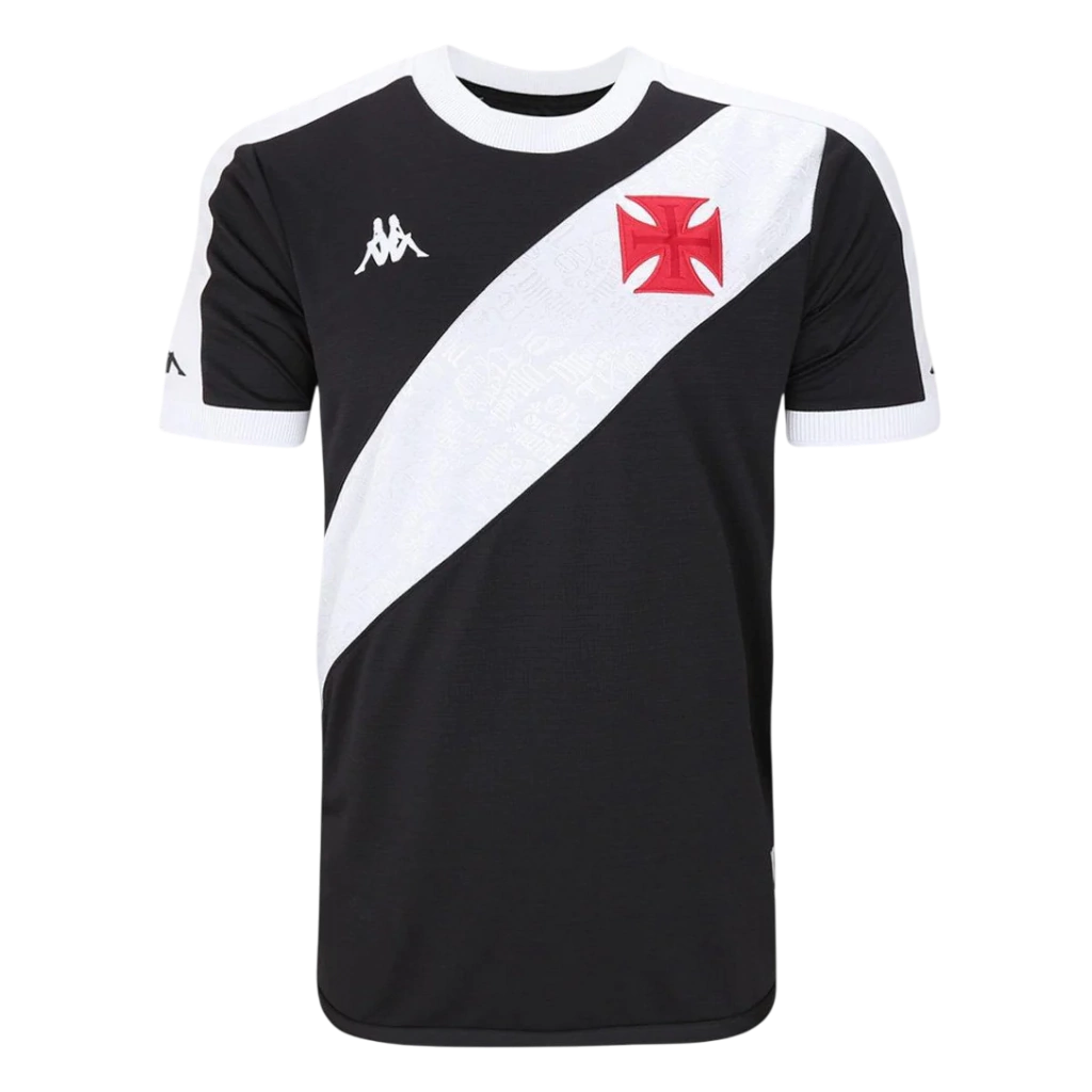 Camisa Vasco I 24/25 - Torcedor Kappa Masculina - Preta e Branca
